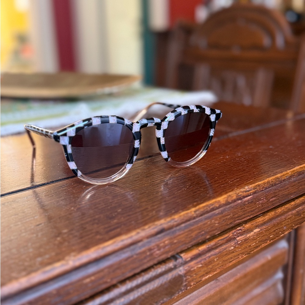 KREWE Collins Sunglasses Harlequin to Petal Acetate Frames Discontinued Colorway